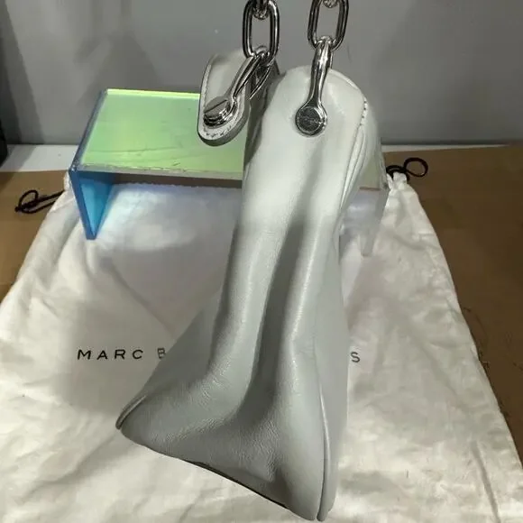 RARE MARC JACOBS New York SoHo Gray Leather Baguette Shoulder Bag MSRP $395 - Picture 9 of 14